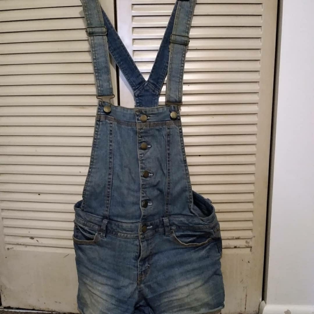 Denim Overall Shorts